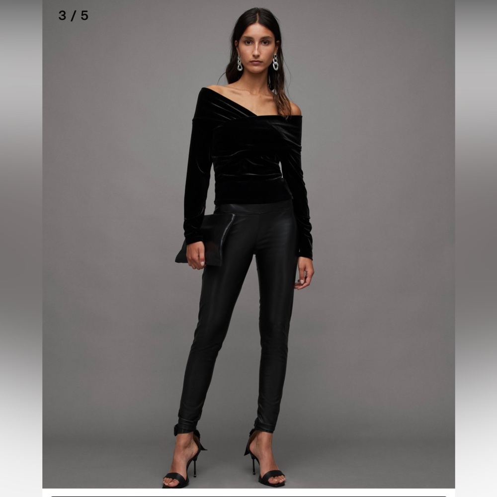 All Saints Delta Velvet Top